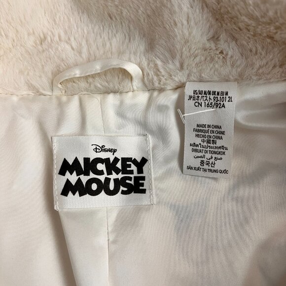 Disney Parks Disneyland Mickey Mouse & Friends embroidered Cream Plush Jacket L - Picture 11 of 16